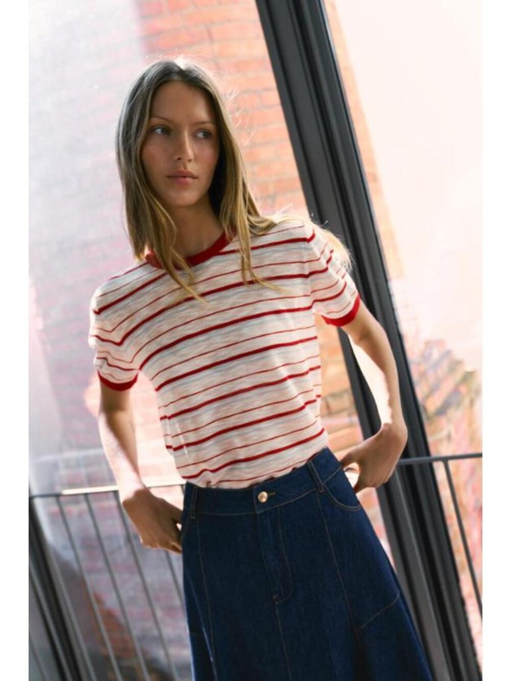 ZARA A-LINE MIDI SKIRT - Picture 4 of 7
